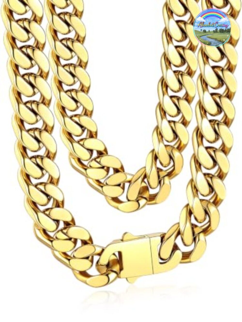Miami Cuban Link Necklace 316L Stainless Steel 14K Gold Plated